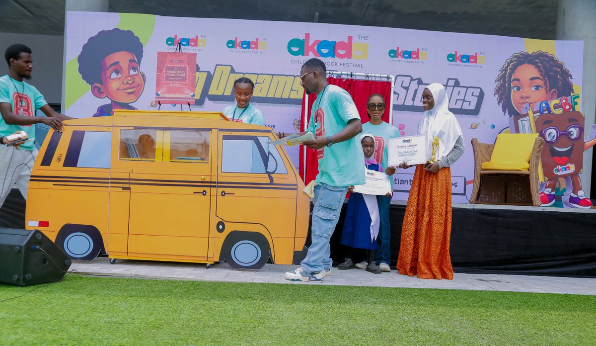 AkadaFestival's tweet photo. 🚌📚 Meet the Danfo Bus Library—a one-of-a-kind prize unveiled at #ACBF2026!

Inspired by Lagos' iconic Danfo, it's a portable library created to help more children build their own reading spaces.

Because every child deserves a library. ❤️📖

#ACBF #AkadaReads #DanfoBusLibrary https://t.co/KUxytXDPGN