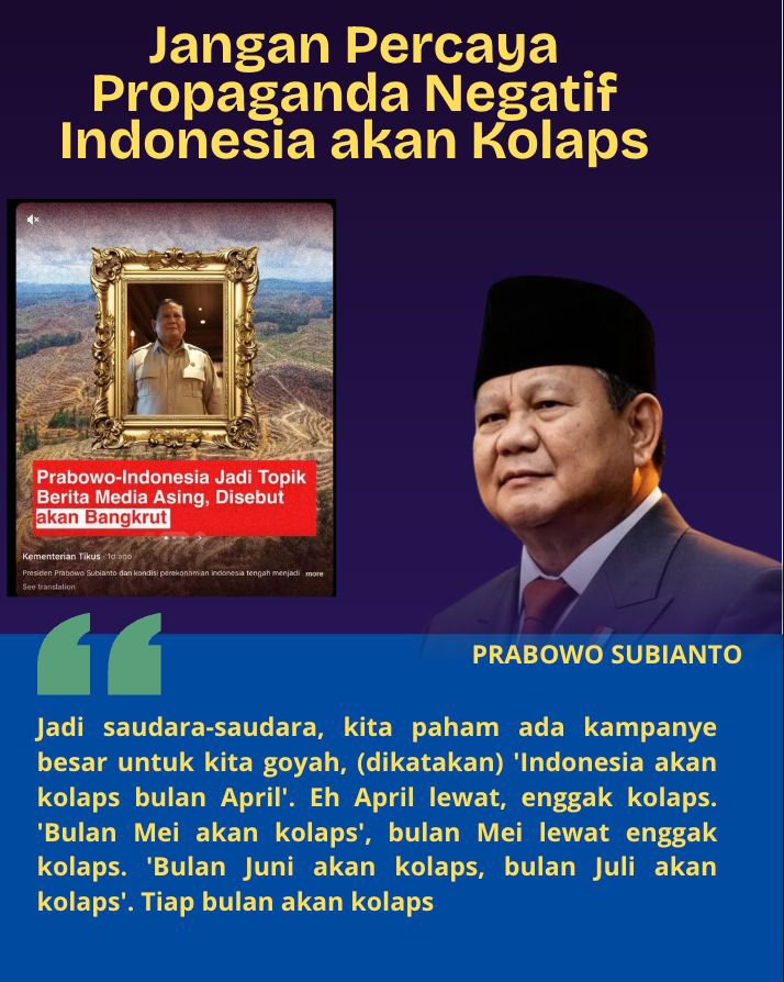 EPadang37580's tweet photo. Sengaja disebarkan agar kita goyah, tapi kenyataan membuktikan sebaliknya. Tetap tenang dan percaya data. #EkonomiKitaAman #WaspadaPropaganda #TetapKuat https://t.co/XCmECm4rZv