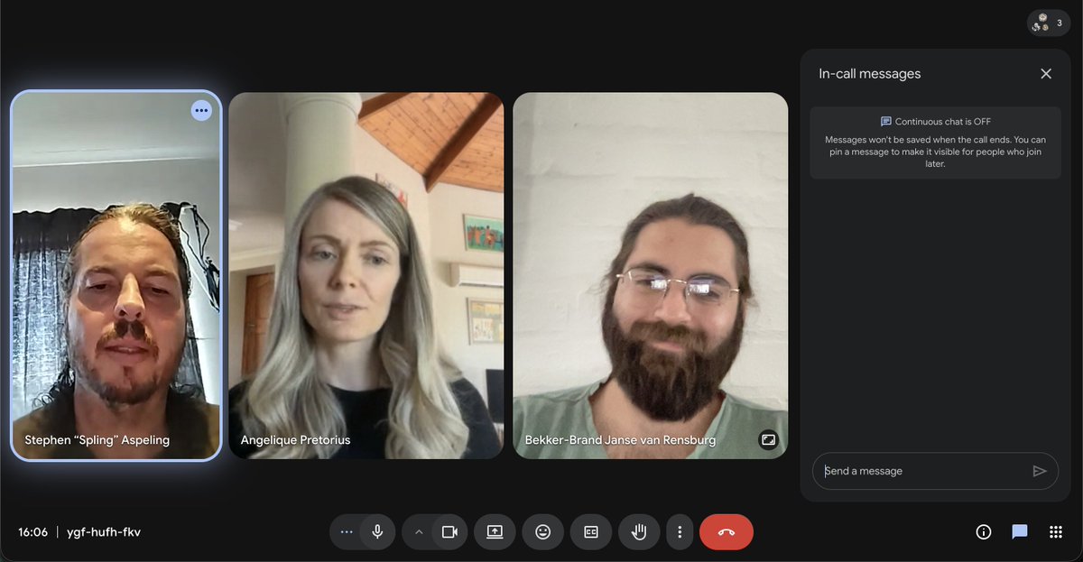 Close2HomeMovie's tweet photo. Behind the scenes on Close to Home! 🎬 

Here's a peek at how production kicked off with a video call between screenwriter/producer Stephen "Spling" Aspeling, lead actress Angelique Pretorius, and director/producer Bekker-Brand Janse van Rensburg.

#ClosetoHomeMovie #IndieFilm https://t.co/FICFy5IdKU