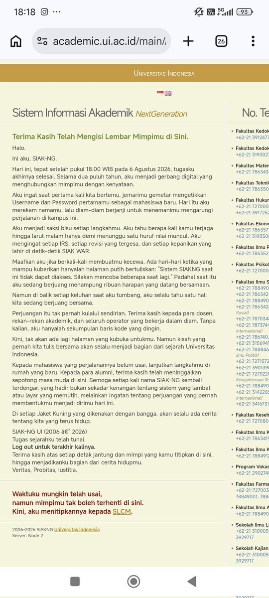 MNabilRama's tweet photo. "Terima Kasih Telah Mengisi Lembat Mimpimu di Sini." 😭
Siak resmi ditutup guys 😭 https://t.co/x8ubHmqslo