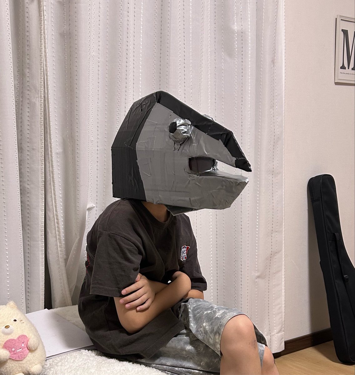MiriN0118's tweet photo. @tunabooy 我が家のツナボーイ🐟夏休みの工作で頑張って一人で作り上げました🙆‍♀️気に入ってずっと被ってる笑 https://t.co/9vZzrh2JqB