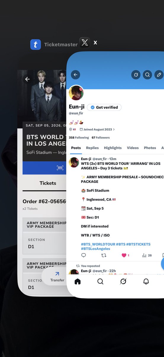 eun_fir's tweet photo. WTS (2x) BTS WORLD TOUR ‘ARIRANG’ IN LOS ANGELES – Day 3 tickets 🎫

✨ ARMY MEMBERSHIP PRESALE – SOUNDCHECK VIP PACKAGE

🏟️ SoFi Stadium  

📍 Inglewood, CA 🇺🇸  

📆 Sat, Sep 5  

🎟️ Sec: D1

DM if interested❤️

WTB / WTS / ISO

#BTS_WORLDTOUR #BTS #BTSTICKETS #BTSLosAngeles https://t.co/tpzrgIWCKa