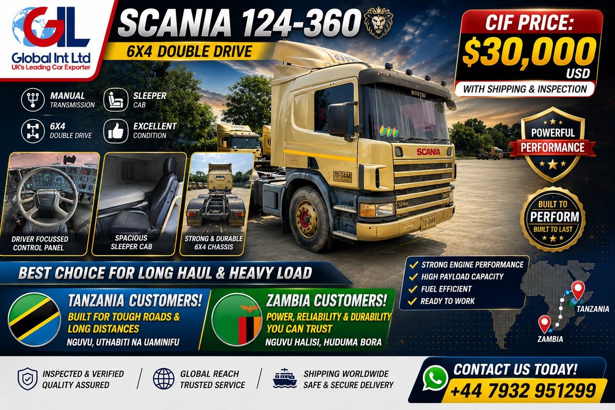 globalint0's tweet photo. Your trusted partner for vehicle exports from the UK. 🇬🇧➡️🌍
✔️ Safe &amp; Secure Payment
✔️ Worldwide Shipping
Contact us today for the latest stock and best prices.

#Tanzania #Scania #Volvo #Zambia #Zimbabwe #Rawanda #DRC #Congo #BOSTWANA #TRUCK #EXPORT #AFRICA #EASTAFRICA #VELAR https://t.co/dPnHqv8gEZ