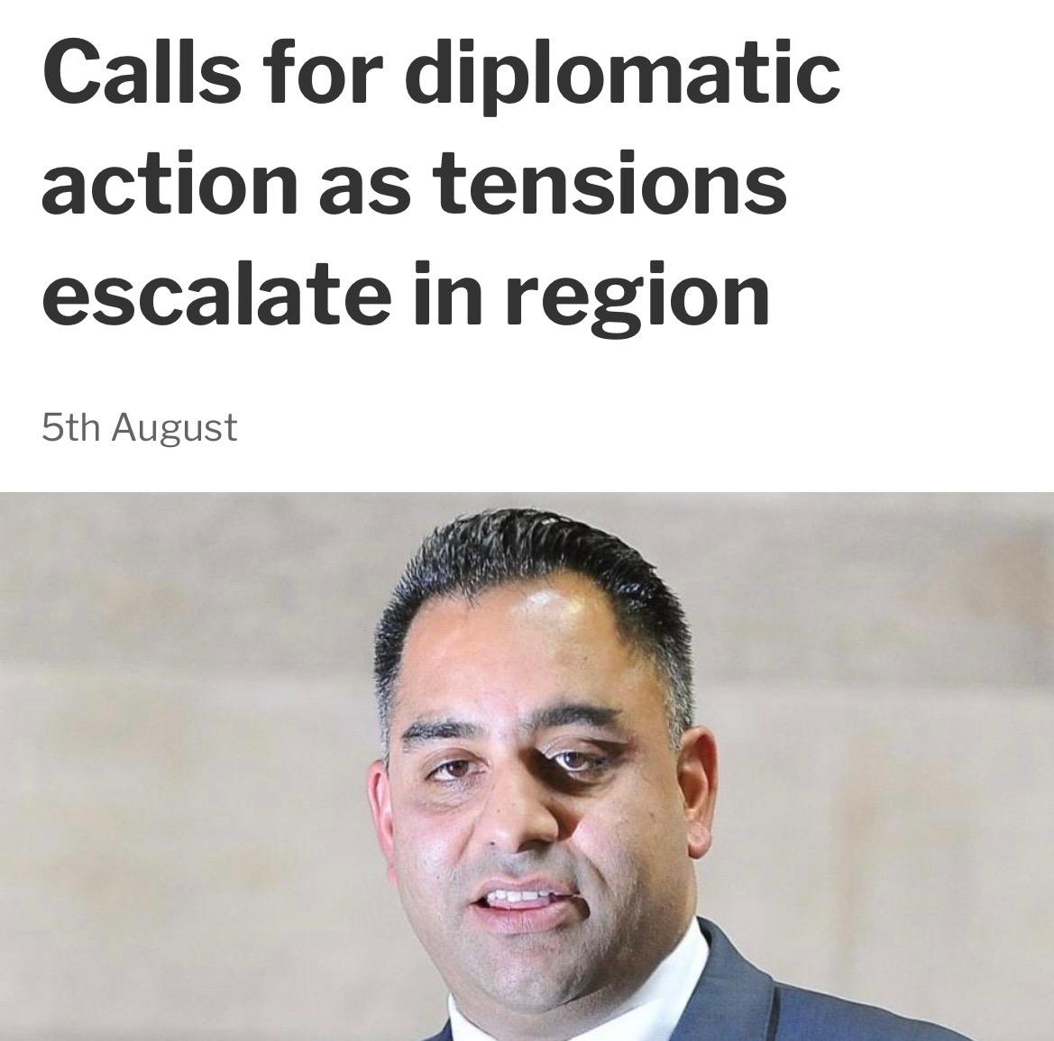 Imran_HussainMP's tweet photo. As Chair of the All-Party Parliamentary Group on Kashmir, I remain deeply concerned by the continued serious escalation in Azad Jammu and Kashmir. 

Many British Kashmiris, including families in Bradford, are worried sick about loved ones. 

The UK Government must use every diplomatic channel to support immediate de-escalation, help to secure a peaceful resolution through table talks, with the inalienable human rights of Kashmiris at the heart of it.

https://t.co/jBaVaC7BVF