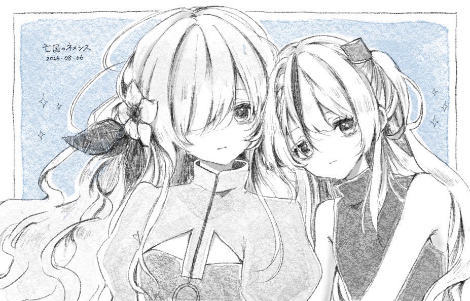 orihime_gr's tweet photo. 大好きな情緒先輩と、
大好きなひとしずくPさんの
「亡国のネメシス」を2人で歌わせて頂きました。

情緒先輩の、聴くだけで映像が浮かんでくるような‥奥行きや重厚感を感じる神秘的な歌声が本当に大好きです。もともと大好きな曲ですが、自分にとって今まで以上に愛おしく、かけがえのない一曲となりました。

改めて、憧れの情緒先輩とともに歌わせて頂けて本当に幸せです。またご一緒させて頂けるようこれからも精進致します‥！

情緒先輩、そして素敵な原曲を生み出して下さったひとしずくPさん、本当に有難う御座います！

是非、沢山聴いていただけたら嬉しいです。
何卒宜しくお願い致します！

️ ️️
御莉姫