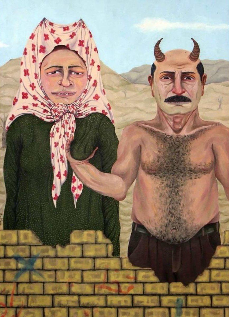 mortezarohani_'s tweet photo. نقاشی‌های مهرنوش پارسی‌پور نه روایتی صادقانه از زیست دهه ۶۰، بلکه بازنمایی مبتنی بر «خود-شرق‌شناسی»است. در نگاه اول، گمان آنداست که اطلاعات‌دهنده بومی روایت‌گر است اما مسخ سوژه بومی به هیولایی شاخ‌دار و زشتی‌انگاری آگاهانه برای چیزی است برای خوشایند نگاه اروپامحور. https://t.co/B0u44XyA5i