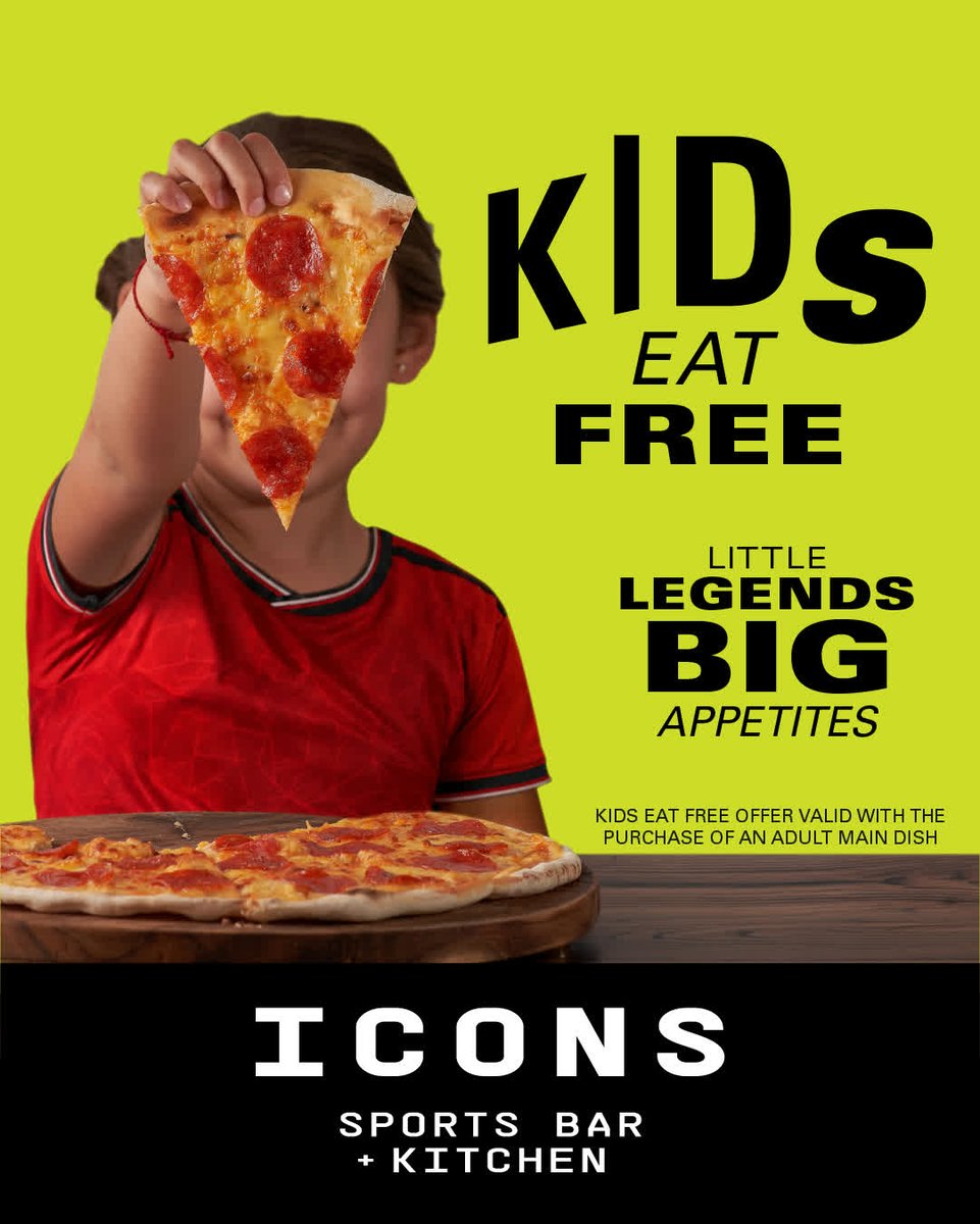 EDI_Airport's tweet photo. 🍔| Kids eat free at icons!

Up until the end of August, get a free kids meal with each adults meal. 🎉

Enjoy your favourites and let the little ones feast for free.

T&amp;Cs apply. https://t.co/zDkc6UWNn4