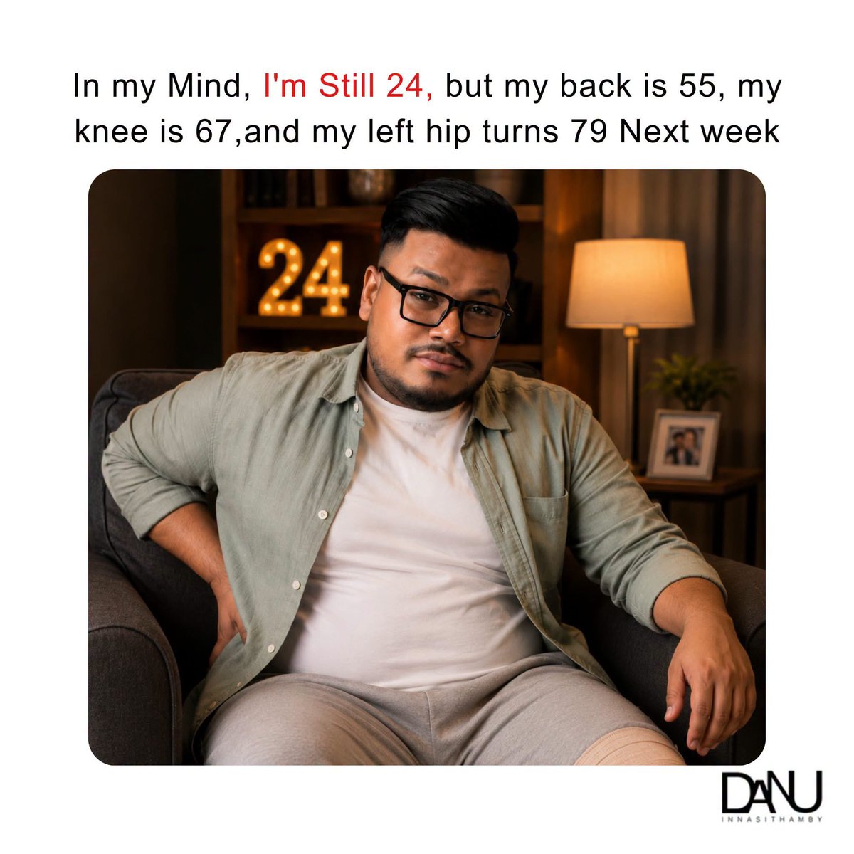Danuinn's tweet photo. Mentally 24. Physically, a full retirement village. 😭😂
#Danu #Relatable #GettingOlder #Adulting #TooReal https://t.co/8IkvR9Ytob