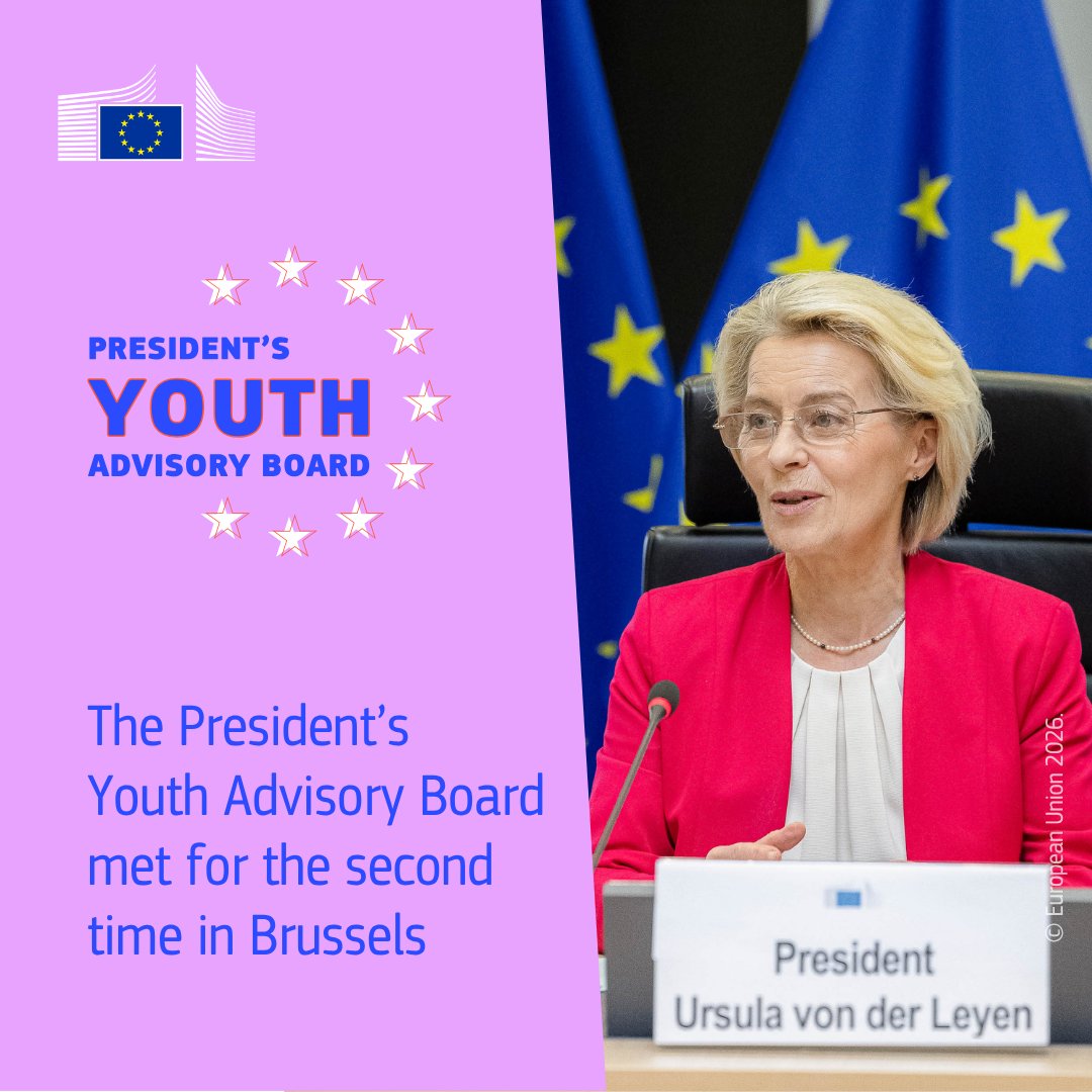 EUinMoldova's tweet photo. 💬 What does the Europe young people want look like?

A Europe where education creates opportunities, housing is affordable, mental health is protected, digital skills are developed, the environment is respected, and everyone has the chance to build their future.

🌍 This vision was at the heart of the dialogue between Ursula von der Leyen and members of the President’s Youth Advisory Board, which was also attended by representatives from the Republic of Moldova, who gathered in Brussels on 22 July. The discussions highlighted the importance of directly involving the younger generation in shaping European policies for the future.

🤝 European policies are stronger when they are built together with young people.

🔗 Learn more about the President’s Youth Advisory Board: https://t.co/GXNhz2usYr