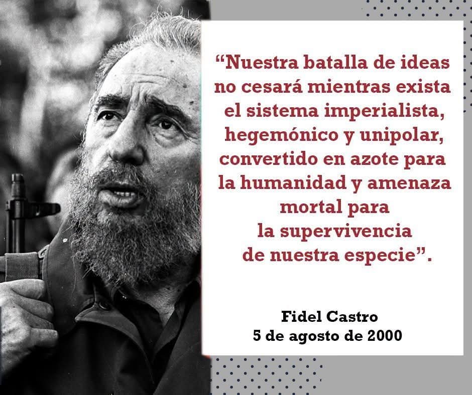 BMCNacalaptx's tweet photo. ‼️"Nuestra batalla de ideas no cesará mientras exista el sistema imperialista..."‼️
📌​Recordar el pensamiento de nuestro Comandante en Jefe Fidel Castro
?🌍🇨🇺✨
​#CubaPorLaSalud #BrigadaMedica #FidelPorSiempre #CubaNoEstaSola 
#CubaVencera https://t.co/o2q8T0cyqP