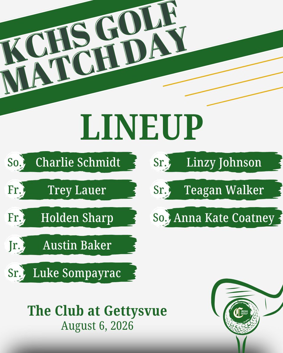 catholic_golf's tweet photo. The @KnoxCatholic golf team takes on the Bulldogs from @beardengolf and the Admirals from @FarragutGolf today in a match at @gettysvue. 

Let's go Irish! https://t.co/tpRXkv52WZ
