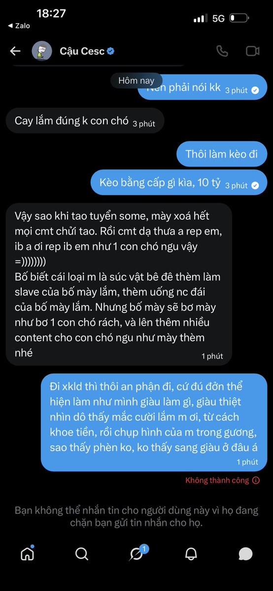 QTK20022's tweet photo. Cần lắm kèo 10 tỷ từ vị trí của @cescnguyen_ 
Đòi cáp kèo so bằng cấp là block, chuẩn máy chạy  🤣 
Vu khống thì thôi nhé luôn, cạn lời https://t.co/EtFGik8ooM