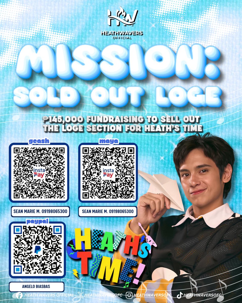 HeathWaversOFC's tweet photo. HEATH'S TIME MISSION: SOLD OUT LOGE

Hey, Buzzbears! We have a special mission for you. 💙

With Heath's Time just around the corner, we're hoping to come together once again to give Heath the sold out concert he truly deserves.

Our goal is to raise ₱145,000 to help sell out the Loge section through ticket purchases. If you're able to contribute, any amount—big or small—will be deeply appreciated. Every donation brings us one step closer to filling more seats and showing Heath just how much he is loved and supported.

Thank you to everyone who has been with us every step of the way. Your kindness and generosity continue to make projects like this possible.

Let's accomplish this mission together and do our very best for Heath.

For Heath, always, in all ways 💙

#HeathJornales #HEATHsTIME