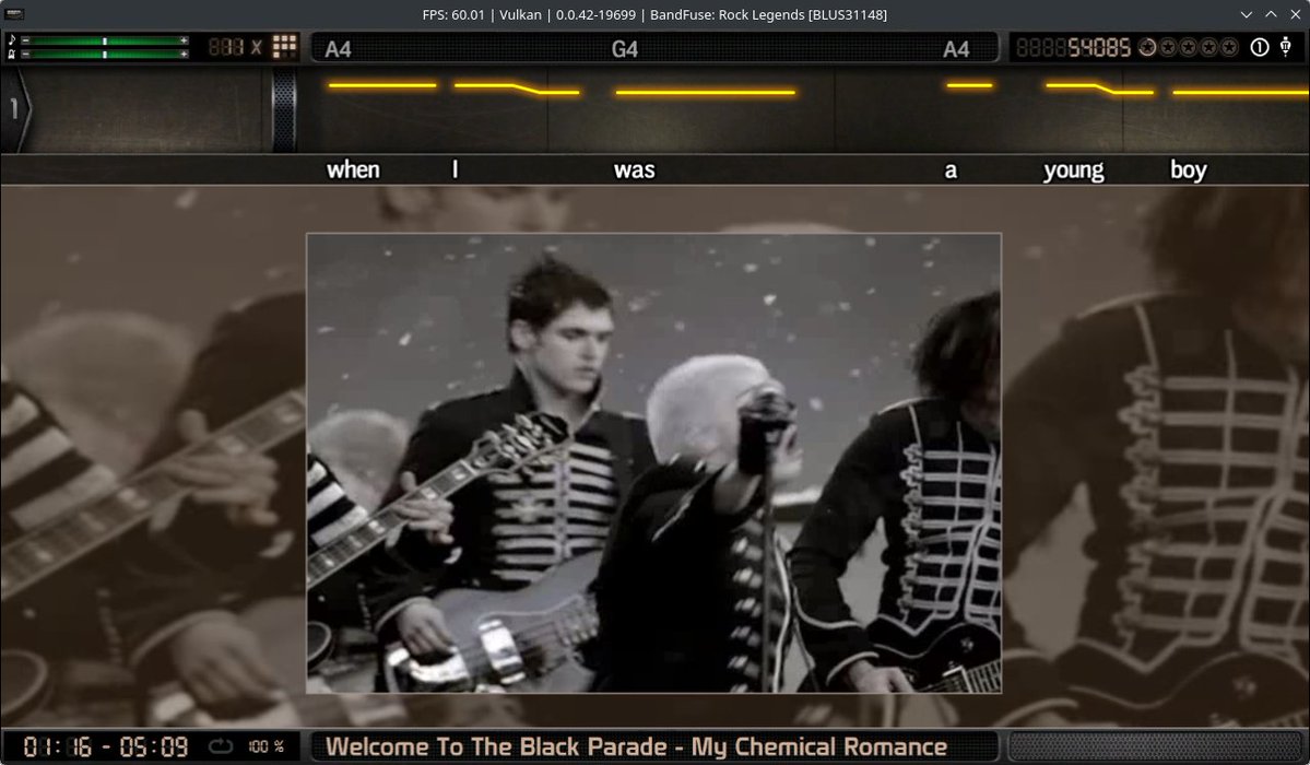 rpcs3's tweet photo. 🎵 All instrument-based PS3 games can now be played on RPCS3!

BandFuse: Rock Legends is now compatible!

This was the last instrument-based game that didn't work in the emulator.

Thanks to a finding from Florin9doi in how SPU MFC_LSA_offs works, confirmed by elad335.