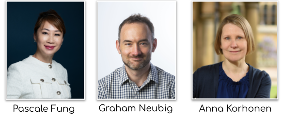 emnlpmeeting's tweet photo. 🎉 We are incredibly excited to announce the Keynote Speakers for EMNLP 2026: @pascalefung , @gneubig, and @annalkorhonen !

See you in October in Budapest!

🔗 https://t.co/Ez76n9o64Z

#EMNLP2026 https://t.co/2zJAeSZ2Df