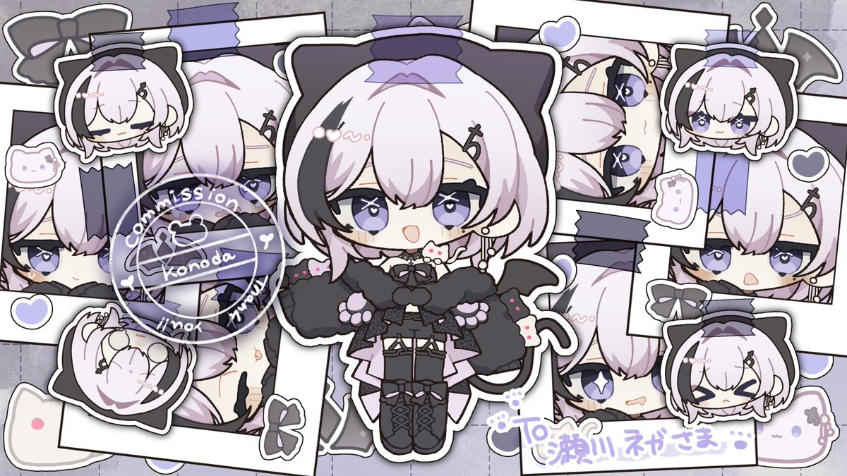 neganyaaan's tweet photo. 🔉新規お写真公開

とっても可愛いミニキャライラストを
此田様( #kono_d3 )に描いていただきました😭🫶

白ハーフツイン、黒ボブの2種類を
たっくさんの差分でいただいたので
これからいっぱい使わせていただきます💟

めちゃくちゃ可愛い🥺✨
ものすごい数の差分あるんですよ…
全部使う絶対。 https://t.co/WlOVF4hktH