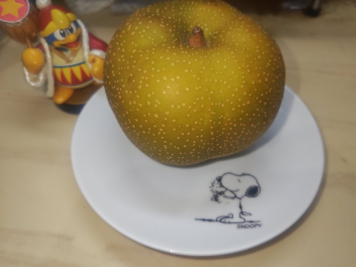 wanigamera0083's tweet photo. 先日、妹から立派な梨をお裾分けしてくれたので母に夕食と共に早速お供え。

久しぶりの梨に母も嬉しそうですよー♬(*´∀｀*) https://t.co/QfCvgNjSzE