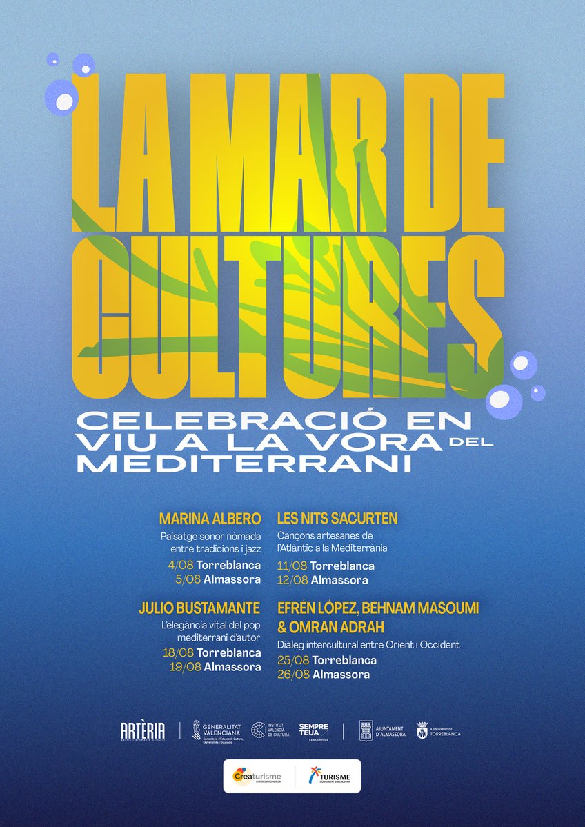 ajalmassora's tweet photo. 🌊🎶 Després de l'#eclipsi, la nit continua amb La Mar de Cultures. Este 12 d'agost, a les 22.30 h, gaudix a l'Espai Cultural Benafelí del concert de Les Nits S'Acurten. 🎤 I encara queden dos cites més: 19 i 26 d'agost. Entrada gratuïta!
#Almassora #LaMarDeCultures #Cultura https://t.co/aXyuzxTUR3