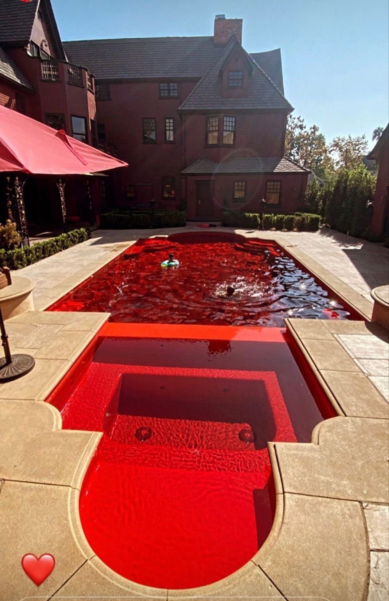 INTERIORPORN1's tweet photo. owner of home decided to paint the bottom of their pool red instead of blue https://t.co/QNP3bMxVUv