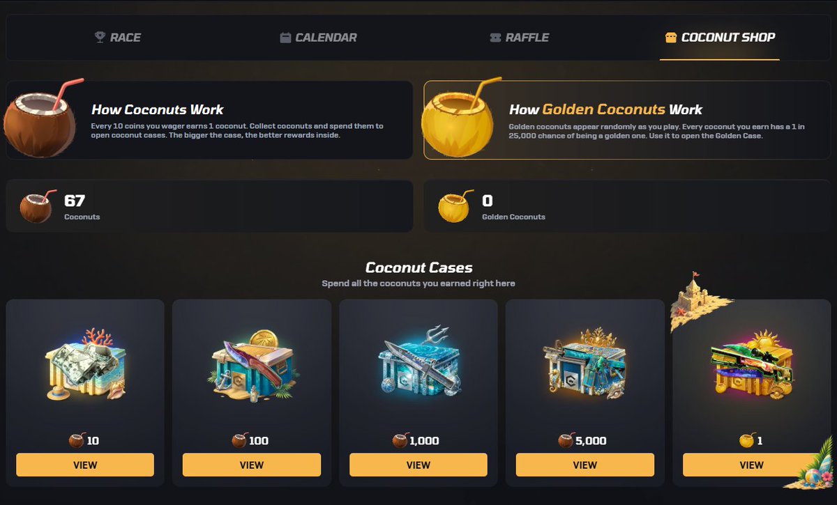 CSGOWincom's tweet photo. 🥥 How many coconuts have you collected so far?

And what's the best item you've pulled during the Summer Splash event? 👀👇 https://t.co/DvN9N12W2N