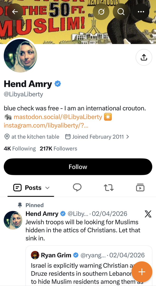 Fundji3's tweet photo. I never exchanged with that antisemite but apparently she knows me.  Discovering today when reading @GadSaad post mentioning her that she had blocked me. 
Well, apparently she doesn’t like democratic debate and being exposed https://t.co/ifsTK6vncw