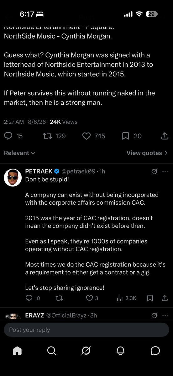 Dindymeme_'s tweet photo. @GeneralSnow_ And guess what? This dimwit made this post. This is exactly why Nigeria can't get better because this is how the average Nigerian thinks. She should sue him to the ends of the earth. https://t.co/MAFjKAXKNy