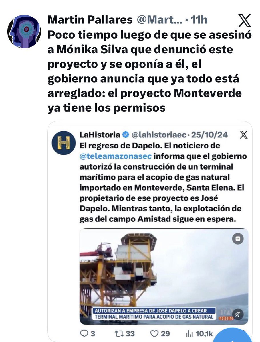 Drwandradee's tweet photo. 🚨UNO DE LOS MÓVILES del asesinato de Monika Silva, que  la fiscalía no investiga, pues detrás del silenciamiento de su voz terrenal, está la gente más poderosa de este país combinada con grandes intereses económicos, políticos, tráfico de tierras y las mafias del n@rc0tr@fic0 que tienen como centro de operaciones y controlan la provincia de Santa Elena. 
✍️ Ya lo dice el periodista polaco #SzymonOpryszek en una investigación publicada en el medio @wirtualnapolska aquí el LINK👇🏼

https://t.co/ffUoVIKPjJ
Pd: Noten ustedes que tras su eliminación todos los casos y personajes que ella denunció están orondos y sus “proyecto$” viento en popa. 
#JusticiaParaMónika 
#Impunidad #Corrupción