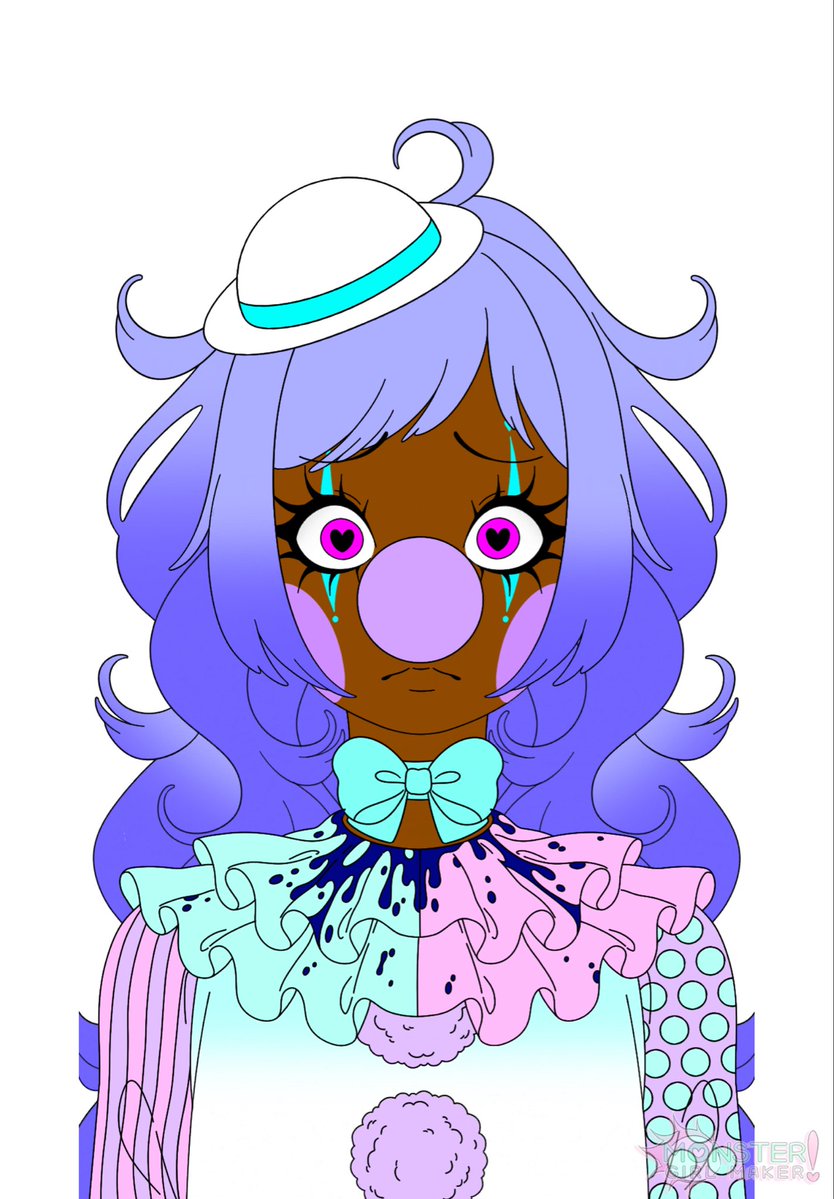 wildcardnumber1's tweet photo. This is my oc pastelle the clown from my series shinkai drift https://t.co/S28zigeW2u