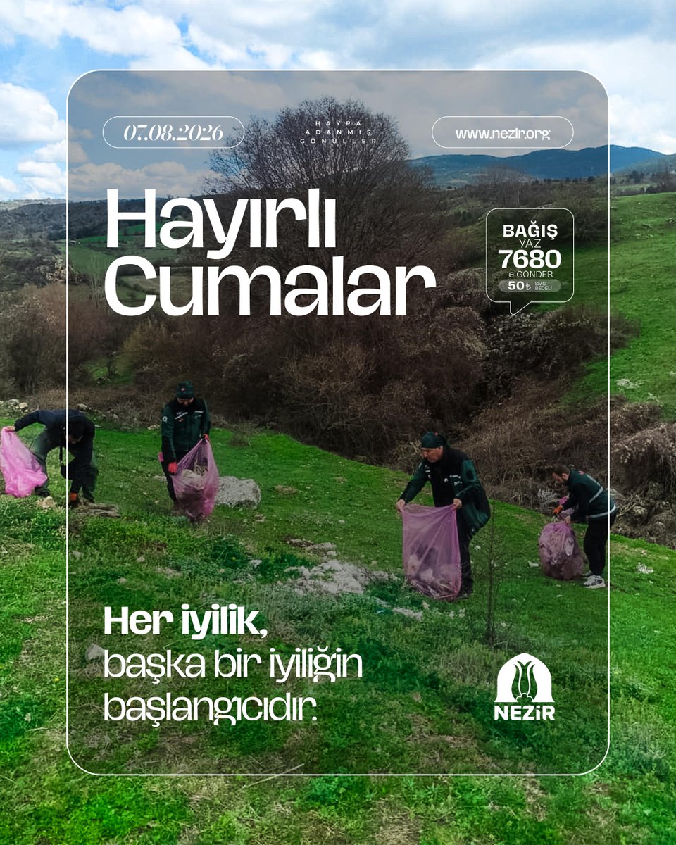 NezirDernegi's tweet photo. Her iyilik, başka bir iyiliğin başlangıcıdır.

#Nezir #HayırlıCumalar https://t.co/ktdzCQfNSJ