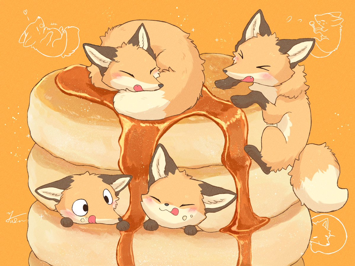 hashi00801's tweet photo. ふわふわなキツネのキツネ色のパンケーキ https://t.co/ZUjGL1dZD1
