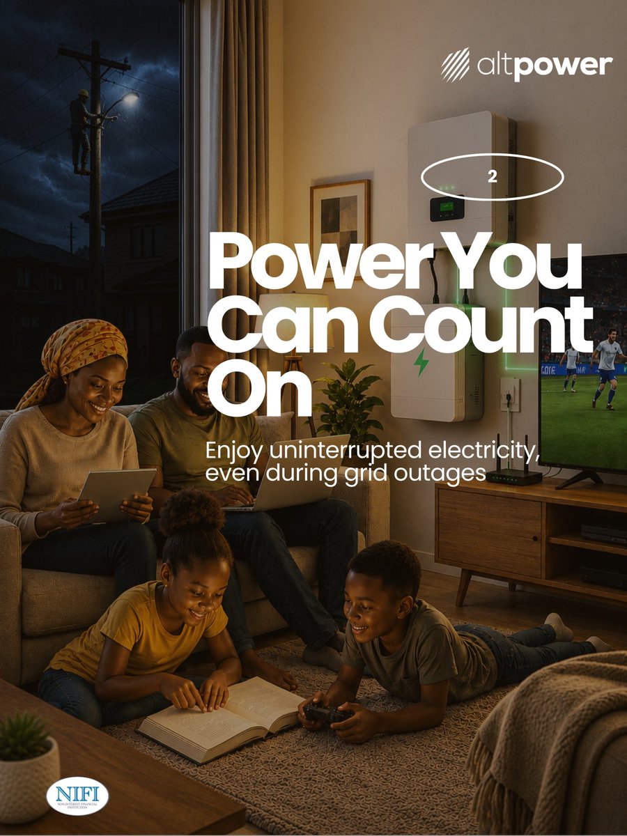 altpowerng's tweet photo. Lower energy bills, reliable power and a cleaner future.
A solar system isn't just an upgrade, it's a smarter way to power your home or business.
Let altpower help you get started, visit our website now!!
#AltPower #SolarEnergy #CleanEnergy #RenewableEnergy #PowerSolutions https://t.co/VFOgQJUoIK