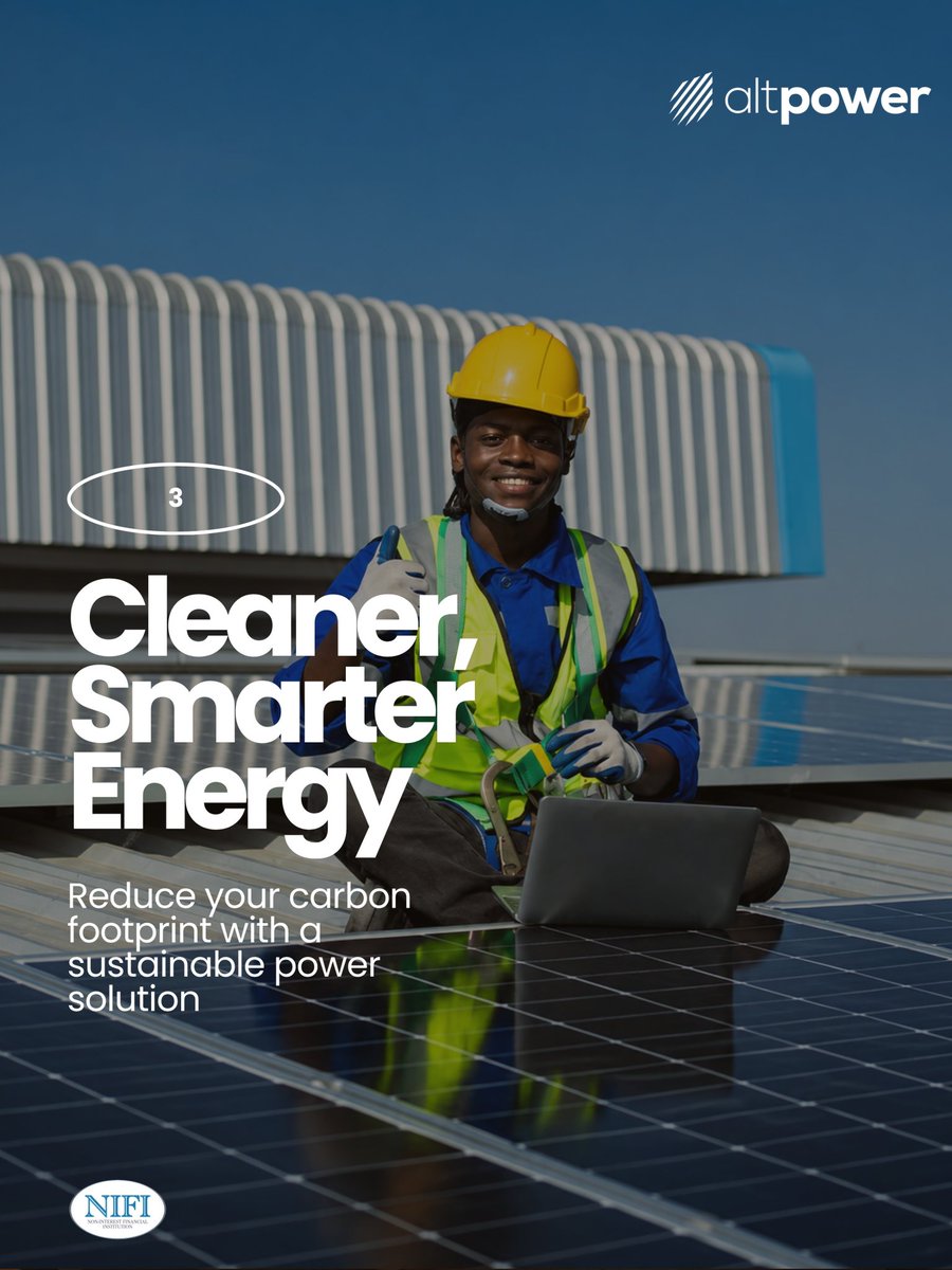 altpowerng's tweet photo. Lower energy bills, reliable power and a cleaner future.
A solar system isn't just an upgrade, it's a smarter way to power your home or business.
Let altpower help you get started, visit our website now!!
#AltPower #SolarEnergy #CleanEnergy #RenewableEnergy #PowerSolutions https://t.co/VFOgQJUoIK