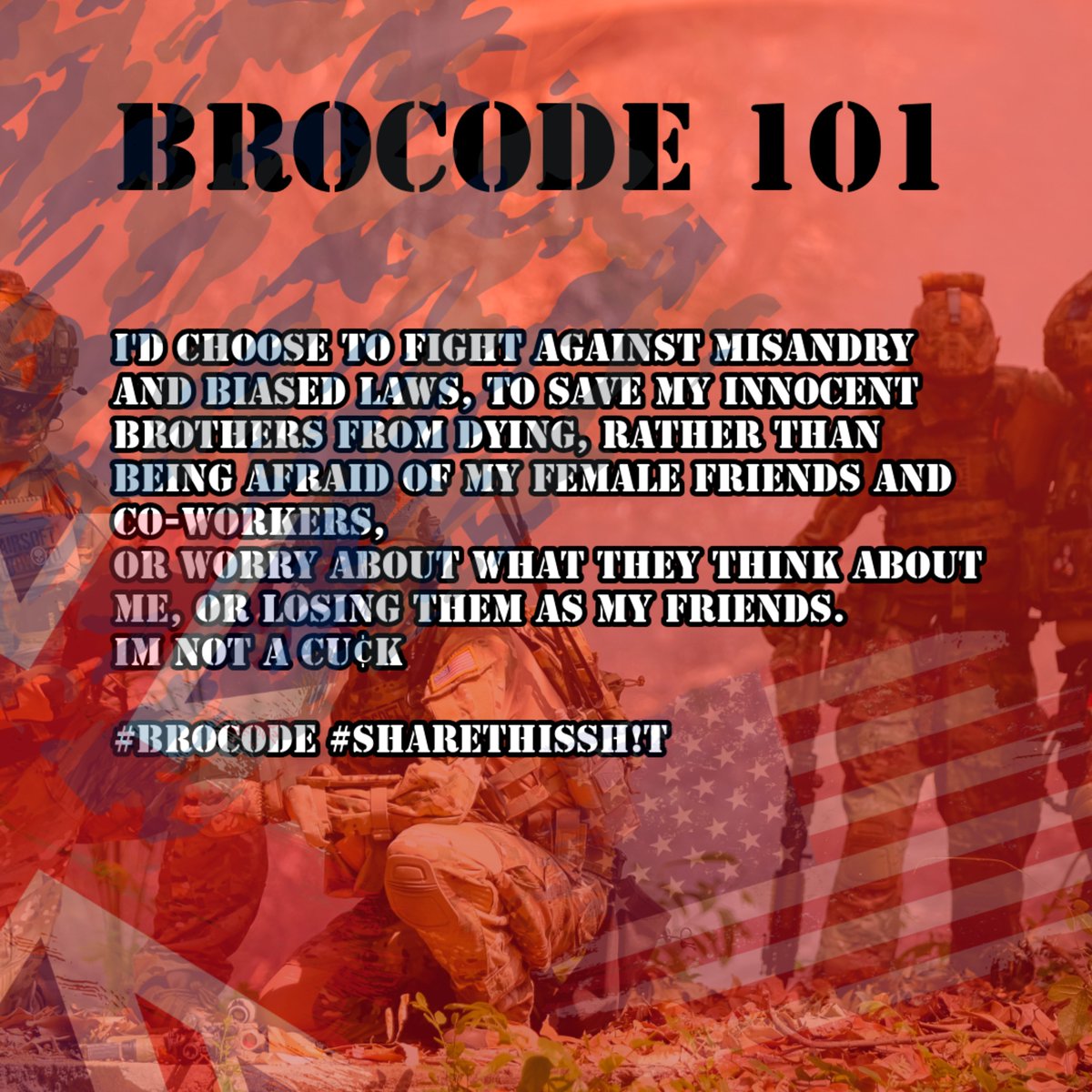 Expose_misandry's tweet photo. Brocode #brocode #feminism #misandry https://t.co/kk9HvjhpaO