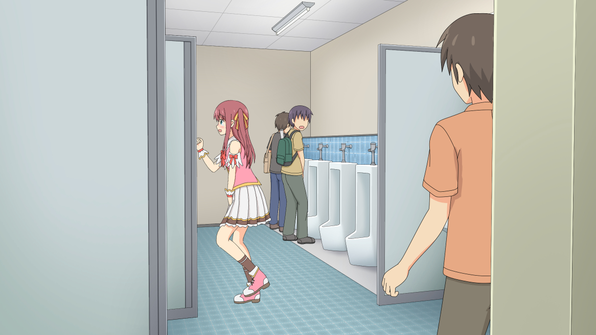 m_omoani's tweet photo. 女子トイレの行列に我慢できなくなり男子トイレに駆け込んできたコスプレ姿の女の子 https://t.co/vMTWUOborn