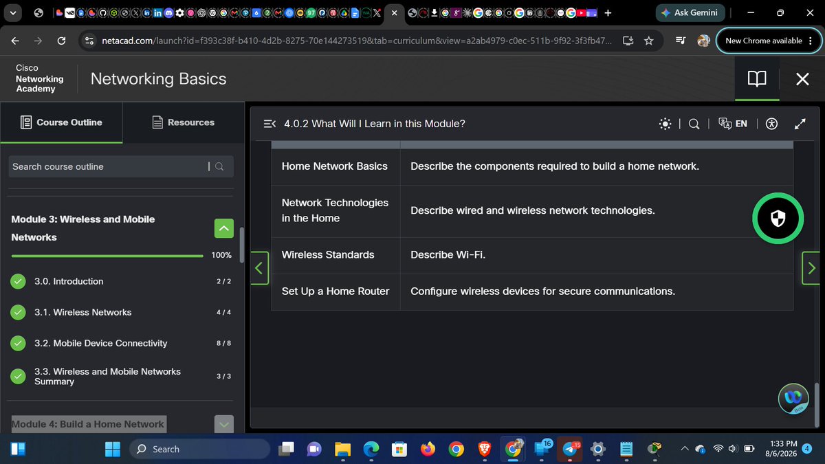Cyb3r_geek's tweet photo. 📚 Networking Learning Update
Completed Modules 3 &amp; 4:
🔹 Wireless &amp; Mobile Networks
🔹 Home Network Basics
🔹 Wireless Standards
🔹 Home Router Setup
Building my networking foundation for cybersecurity. 🔐@ireteeh @Ahmed___khaan @Hamzaonchain @_FayvorO @cyber_razz @confirmedHOD https://t.co/a4cizlIVTR