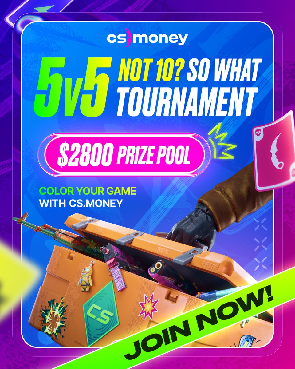 csmoneytrade's tweet photo. Not lvl10? So what?!
Dive into the CSMONEY 5v5 tournament! 🔥

• Sign up and enter the fight for a $2,800 prize pool
• Hop on Twitch, watch the matches, and score some skins

Dates: August 13-16

Fill out the form in 1st reply and join 👇 https://t.co/rdujRU2wKc