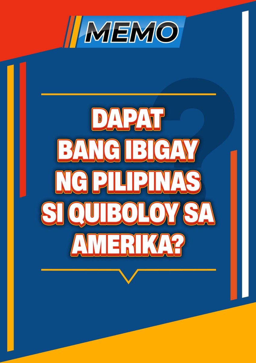 bncdotph's tweet photo. SHOULD THE PHILIPPINES SURRENDER QUIBOLOY TO THE UNITED STATES?

What are your thoughts? Comment your Opinions below ⬇️ 

Watch out for ANSABI NILA on #MEMOwithKorina Monday to Friday 7:30 - 9AM on the Bilyonaryo News Channel. Simulcasted on Abante Radyo, DWAR 1494, and Mellow 947 BFM.DWAR 1494, and Mellow 947 BFM.