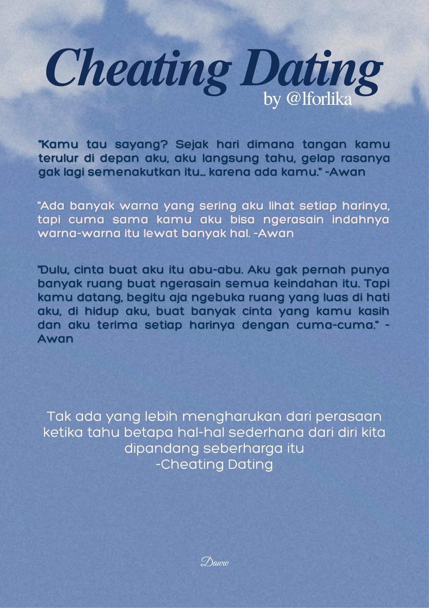 dawfangirlarea's tweet photo. My Favorite Dialogues and Quotes from Cheating Dating #SilAwβοΈπ by @lforlika https://t.co/ifq9iSWT7g