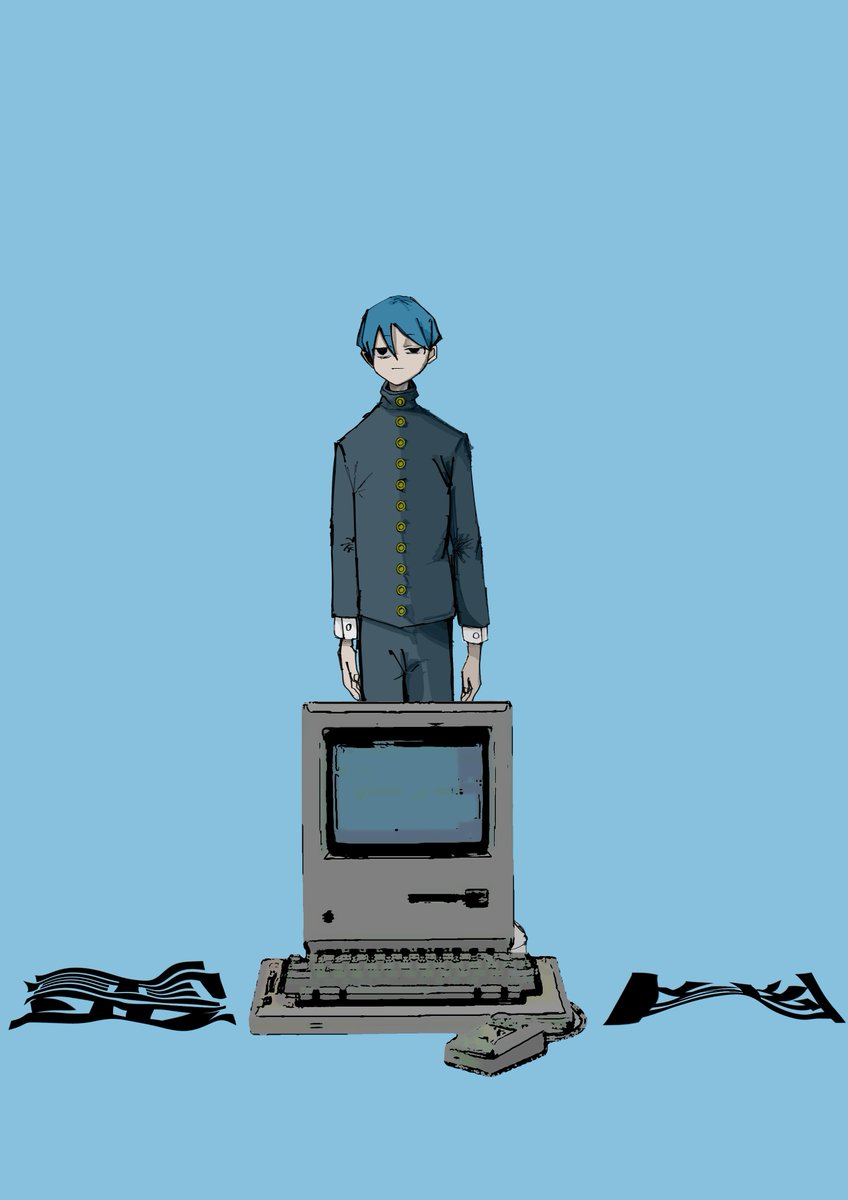 torikawa111111's tweet photo. 青い幽霊
 #イラスト 
 #私の絵柄が好みって人にフォローされたい https://t.co/hf00lkBbax