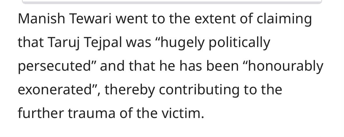 pradip103's tweet photo. Since Tarun Tejpal's lawful conviction in charges of rape; there has been a pin drop silence in the Congress party!

Is it true or not that Congress party' Digvijay Singh in November 2013 defended Tejpal and said it's a "matter between a journalist; employee of Tehelka; and it's editor"

Is it true or not that Tejpal publically wrote a letter to Sonia Gandhi & praised Rahul Gandhi in November 2013.

Is it true or not that Manish Tiwari in 2021 supported Tejpal and called him "persecuted".

Those who defended Tejpal; are now silent when he is convicted of rape!

Why does Congress openly back Rape convicts;  and eulogise those monsters who commit crime against women!

The culture comes from top of Gandhi Vadra family which even campaigned with supporters of Katua rapist!