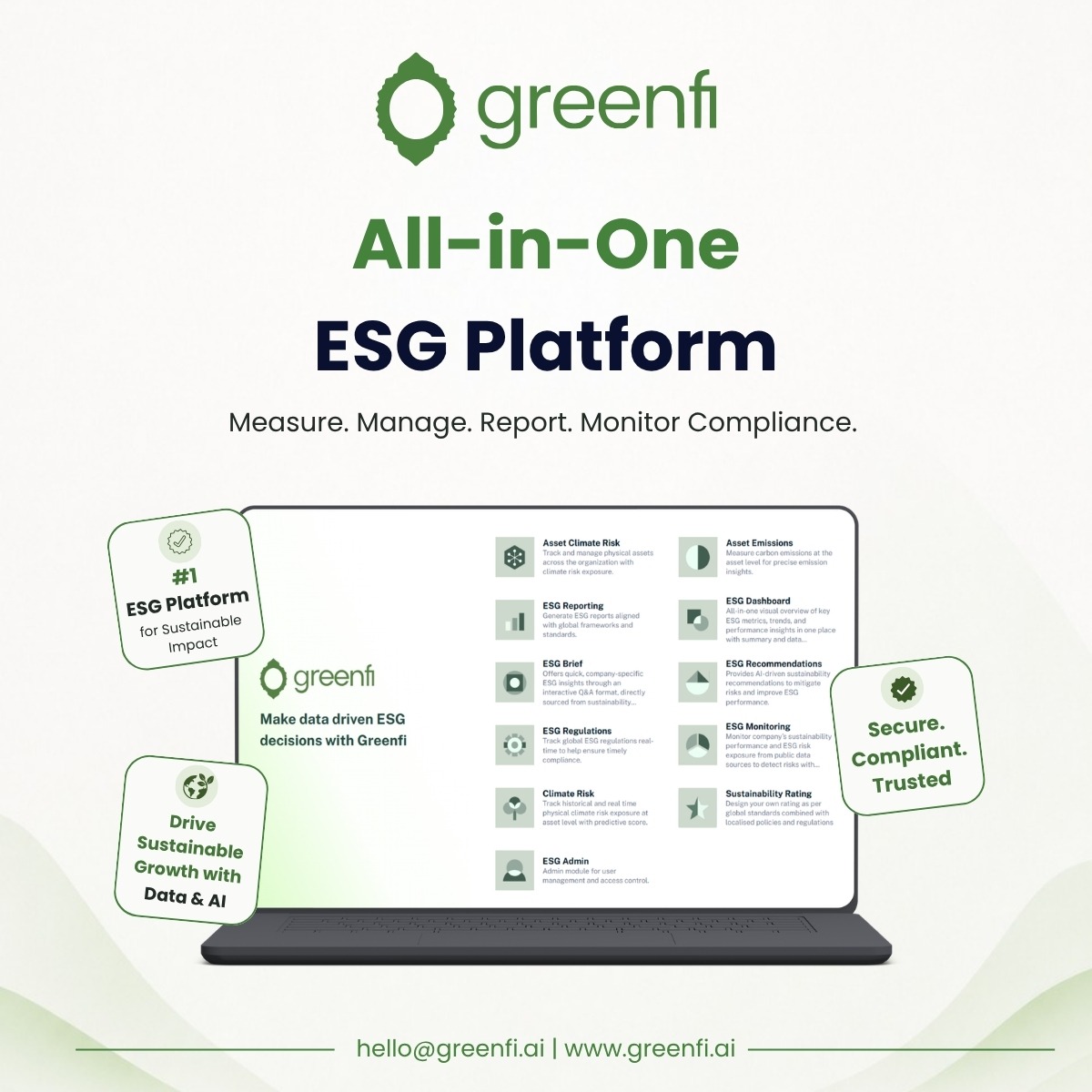 GreenFi_AI's tweet photo. GreenFi - The All-in-One ESG AI Platform
Brings everything together.

Measure. Manage. Report. Monitor Compliance.

Empower sustainable growth with ESG + AI.

📧 hello@greenfi.ai
🌐 https://t.co/RC4jcFCLBo

#GreenFi #ESG #Sustainability #ESGReporting #CarbonAccounting https://t.co/00W0UG9FFD