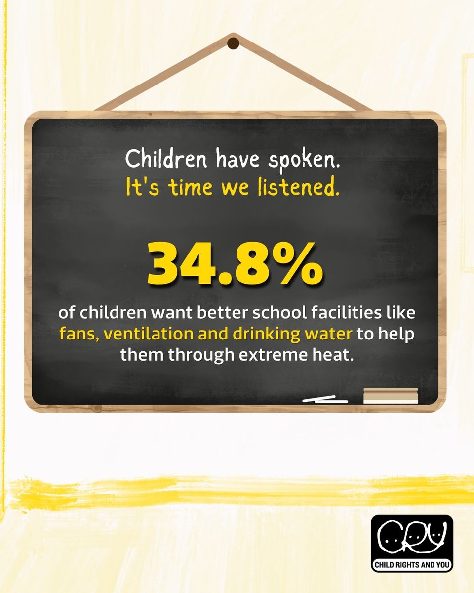 CRYINDIA's tweet photo. In Feeling the Heat, children share what extreme heat feels like in their own words. Their voices remind us that climate change is also a child rights issue.
Read the full report on CRY's website: https://t.co/mWJLNbVQfD
#FeelingTheHeat #CRYIndia https://t.co/ggOisvyNSP