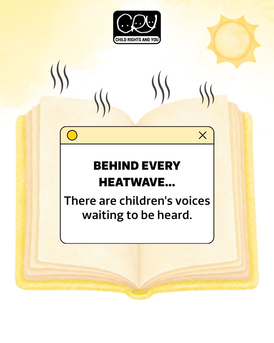 CRYINDIA's tweet photo. In Feeling the Heat, children share what extreme heat feels like in their own words. Their voices remind us that climate change is also a child rights issue.
Read the full report on CRY's website: https://t.co/mWJLNbVQfD
#FeelingTheHeat #CRYIndia https://t.co/ggOisvyNSP