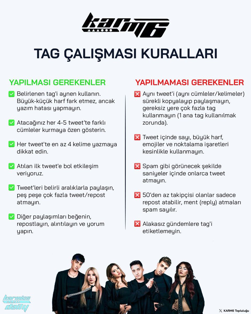 karmicsdaily's tweet photo. Selam Karmics! ✨

Biliyorsunuz bu gece yeni şarkımız çıkıyor. Biz de gece gündüz pes etmeden çalışan grubumuza destek olarak tag etkinliği yapmak istedik🩵

❗İlk tweet saat 20.00'da bu hesaptan atılacak. 

Bu tweetin altında 50 takipçi altı olanlar ment atıp takipleşebilir ❤️ https://t.co/pfWLQ0YYCx