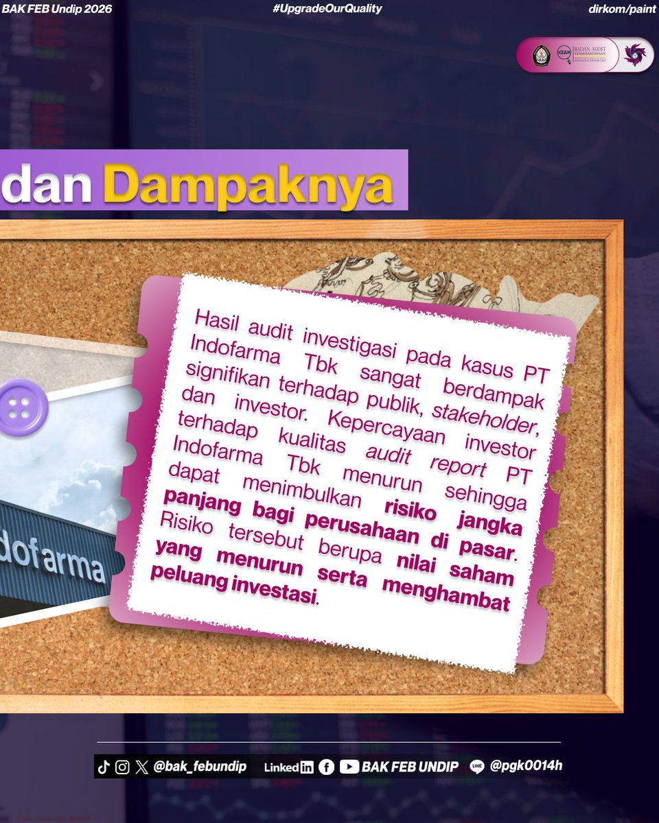 BAK_FEBUNDIP's tweet photo. Opini yang diberikan auditor tersebut dapat menjadi indikator penting dalam menilai tingkat kepercayaan dan risiko perusahaan. Bahkan, dalam beberapa kasus, audit report mampu memengaruhi keputusan investasi hingga pergerakan pasar. https://t.co/1NiuZtf072