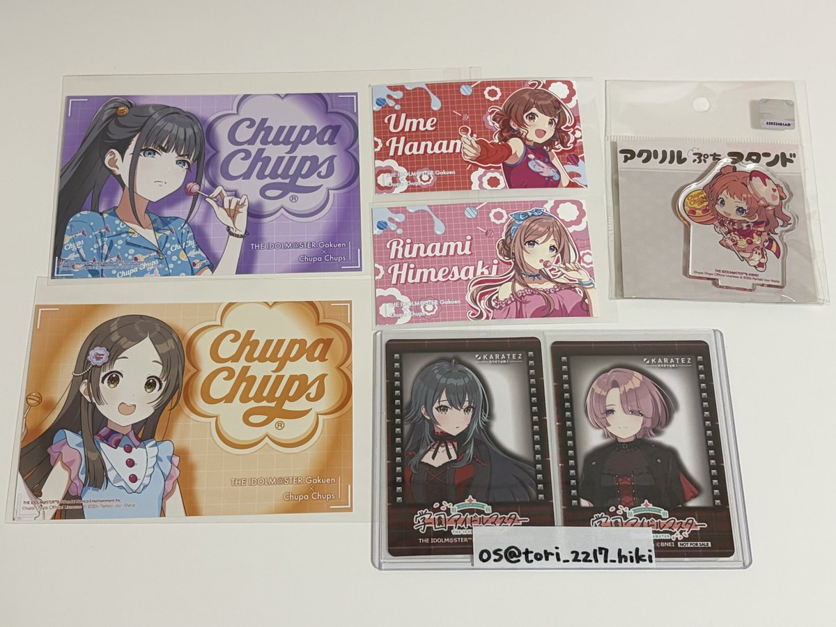 tori_2217_hiki's tweet photo. 【交換】学マス　チュッパチャプス　アクリルぷちスタンド　ブロマイド　特典

譲:アクスタ　咲季
ブロマイド　燕（横） 千奈（横）
特典　佑芽 莉波

求:アクスタ　美鈴
ブロマイド　麻央（横）＞手毬、麻央（縦）
特典　手毬

手毬含む交換優先
都内or川崎手渡し＞郵送 https://t.co/2XI3zF4GTN