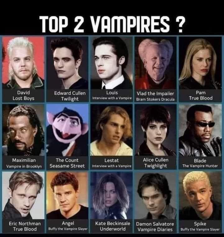JessicaAspen's tweet photo. #ThrobackThursday
I’ve assembled a decades‑spanning roll call of vampires. Brooding charmers, velvet‑dark heartbreakers & a few who could ruin your life. So tell me, from this immortal lineup, which 2 would you let steal your breath & maybe your better judgment? https://t.co/xPnIhjNbsA