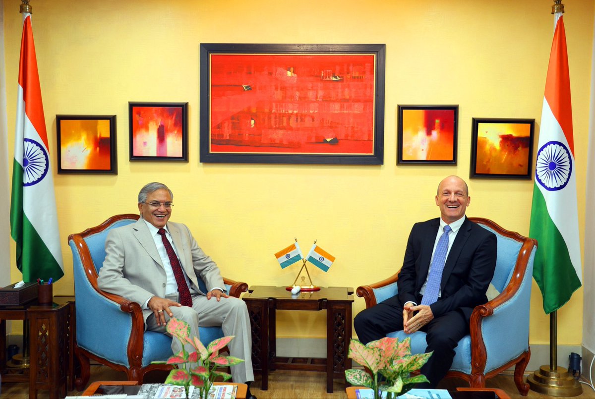 ECISVEEP's tweet photo. Chief Election Commissioner and Chairman of the Council of Member States of International IDEA, Shri Gyanesh Kumar, today met His Excellency Mr. Reuven Azar
Ambassador of Israel to India at Nirvachan Sadan, New Delhi.

Both sides reaffirmed their shared commitment to strengthening democratic cooperation, in line with the vision set out at #IICDEM2026. They also agreed to work closely together to deepen collaboration on election management and the training of election staff.