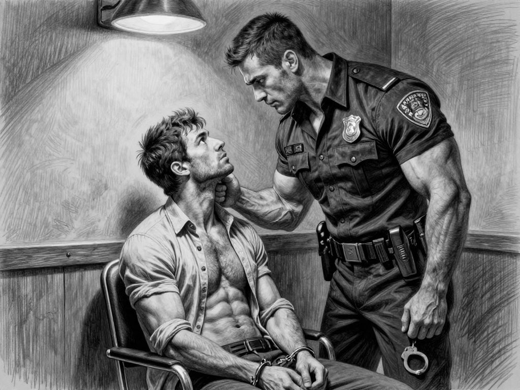 GregMenArt's tweet photo. At Incident at the Police Station #gayart #gayartist #nsfw #gaypolice #muscleman https://t.co/UyL9fIGlTx