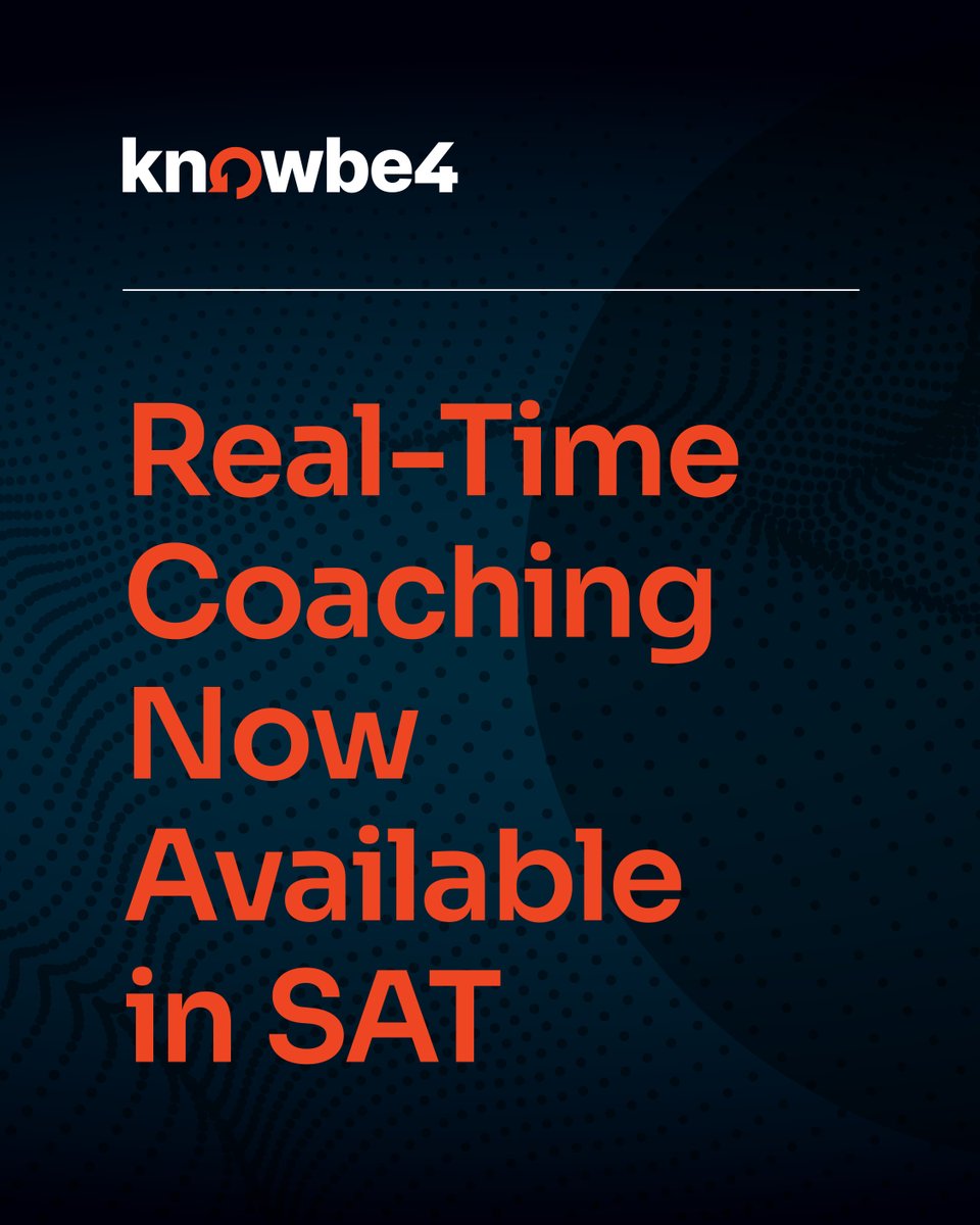 KnowBe4's tweet photo. Real-Time Coaching = Real-Time Security Culture

Security intervention is most effective when delivered at the exact moment of risky behavior and our customers can now make that happen a little bit easier. 😉

https://t.co/RD8Y2z2P4m https://t.co/lSaWcfrCpQ